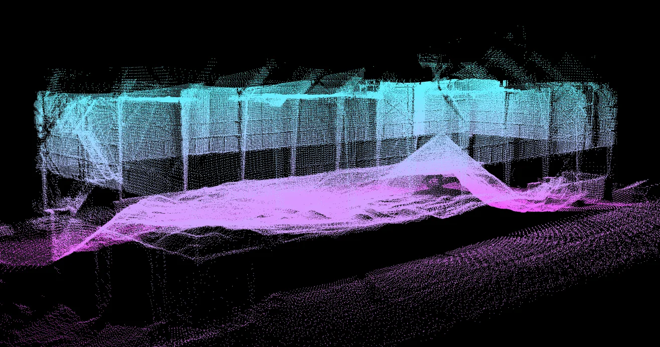 Color-coded height map of a stockpile
