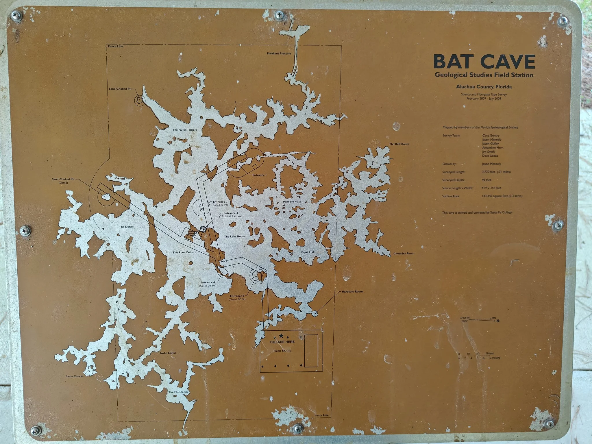 Original map of the bat cave